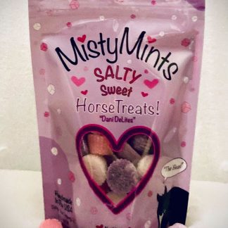 a bag Misty Mints Salty Sweet Horse Treats made in Maryland, USA